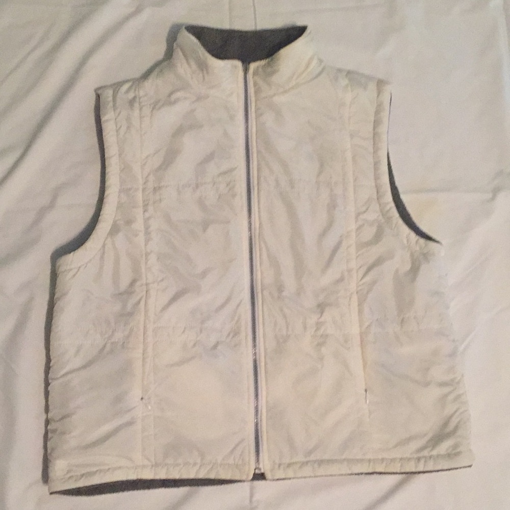 Grey And White reversible Sleeveless Jacket